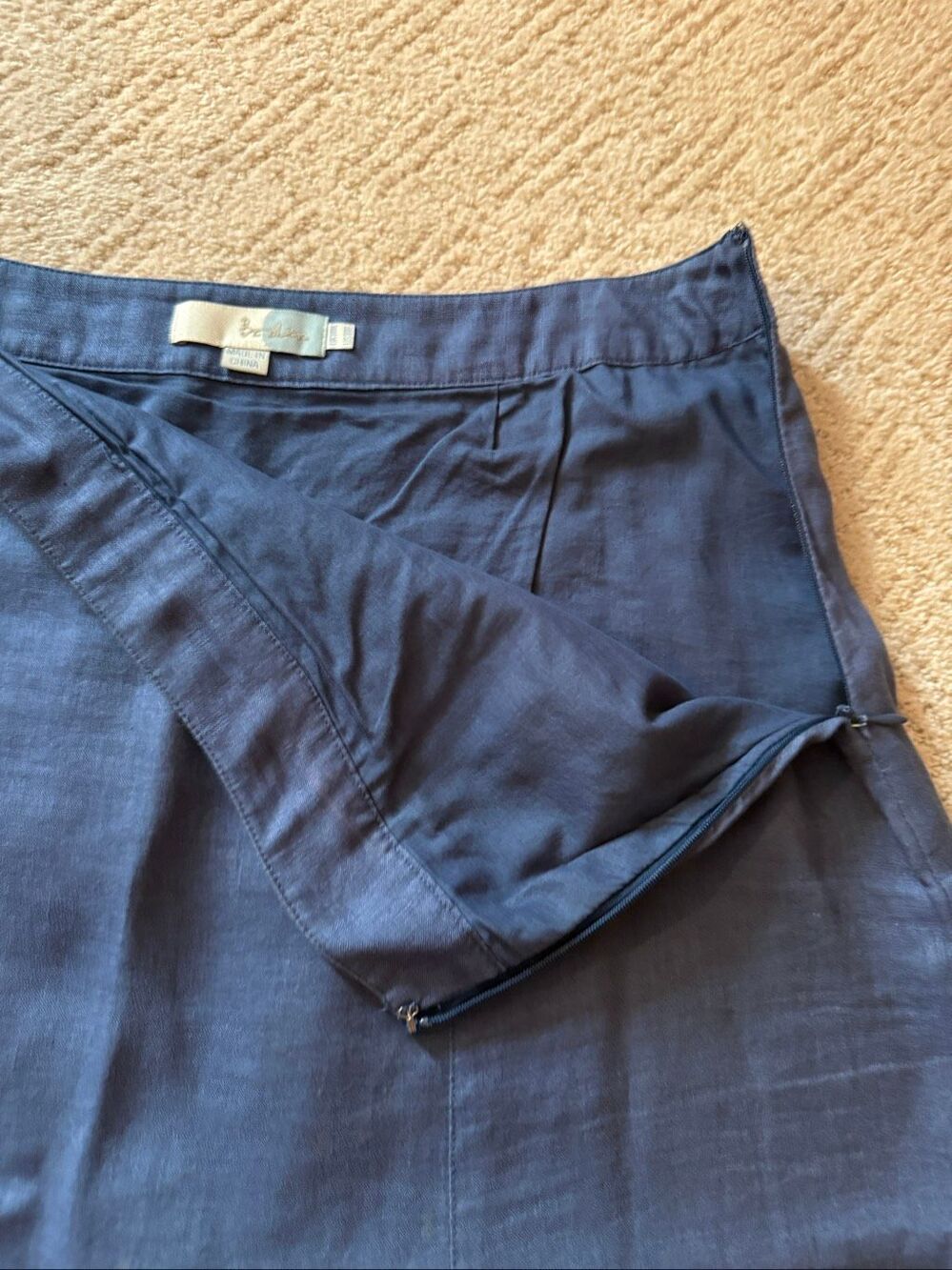 Boden Linen Chambray Side Zip A-Line Skirt - Picture 5 of 6
